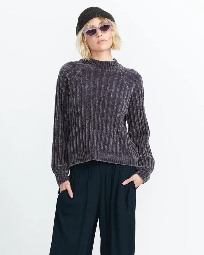 She Savage Sweater 8211 Dark Grey Womens Volcom Sweaters and Cardigans