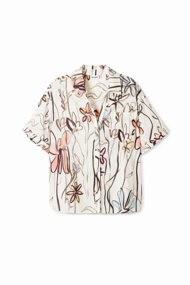 Shirts And Blouses Women Desigual Illustrated Floral Shirt White