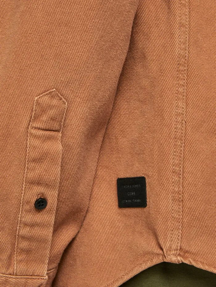 Shirts JACK and JONES Mens COMFORT FIT SHIRT Orange Amber Brown Online