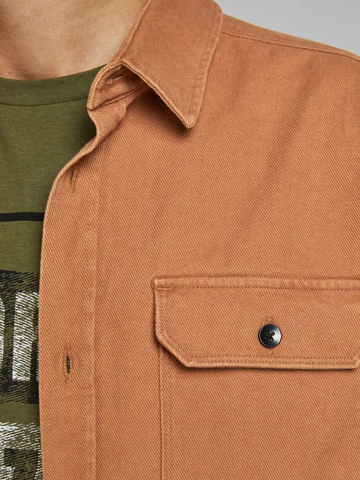 Shirts JACK and JONES Mens COMFORT FIT SHIRT Orange Amber Brown Online