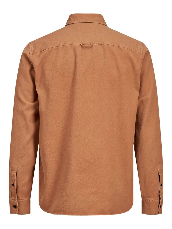 Shirts JACK and JONES Mens COMFORT FIT SHIRT Orange Amber Brown Online