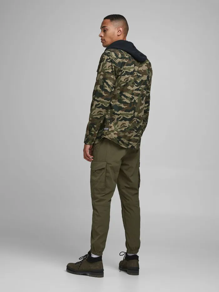 Shirts JACK and JONES Mens ONE POCKET CAMO SHIRT Green Forest Night Gift Ideas