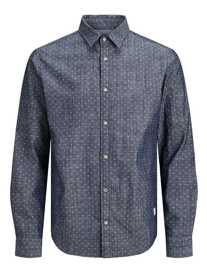 Shirts JACK and JONES Mens ORGANIC COTTON BLEND SHIRT Blue Navy Blazer On Sale Shirts JACK and JONES Mens ORGANIC COTTON BLEND SHIRT Blue Navy Blazer On Sale
