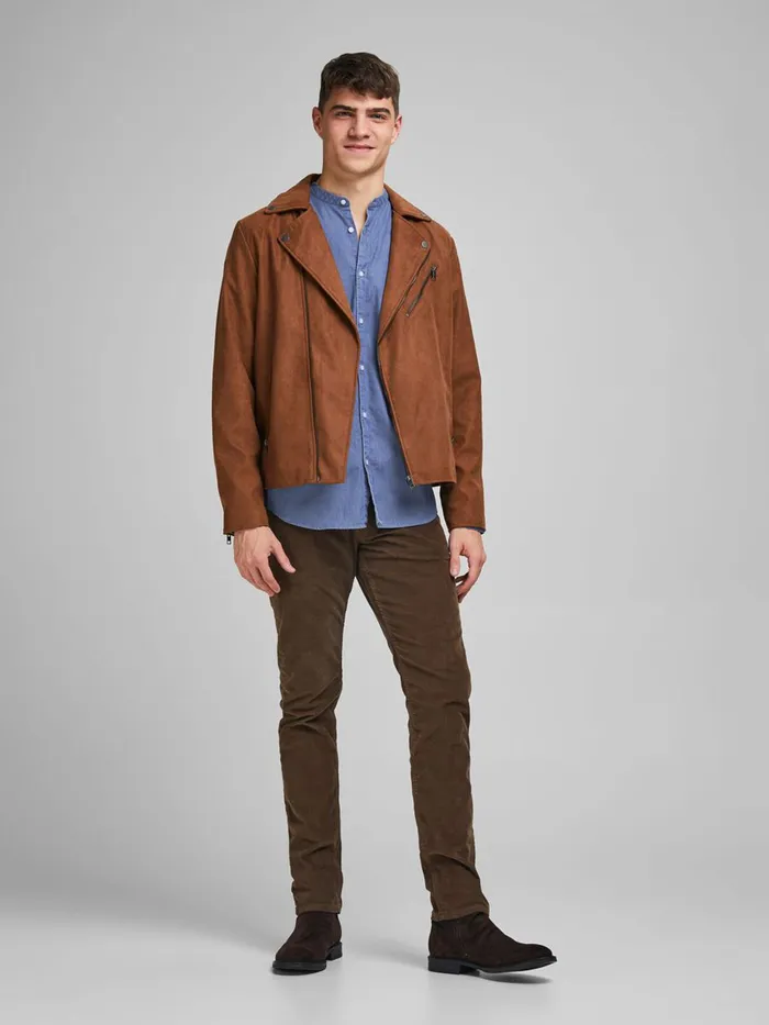 Shirts JACK and JONES Mens SLIM FIT MANDARIN COLLAR DENIM SHIRT Blue Medium Blue Denim Gift 4 You