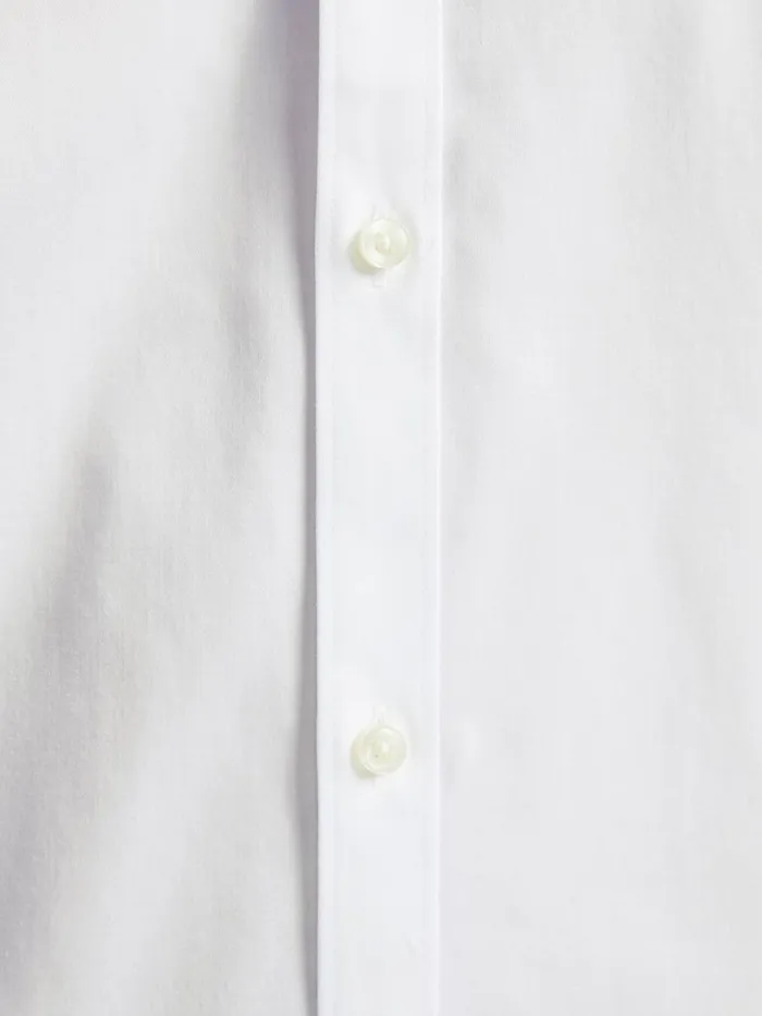 Shirts JACK and JONES Mens SLIM FIT SOLID SHORT SLEEVED SHIRT White White Gift for Friend