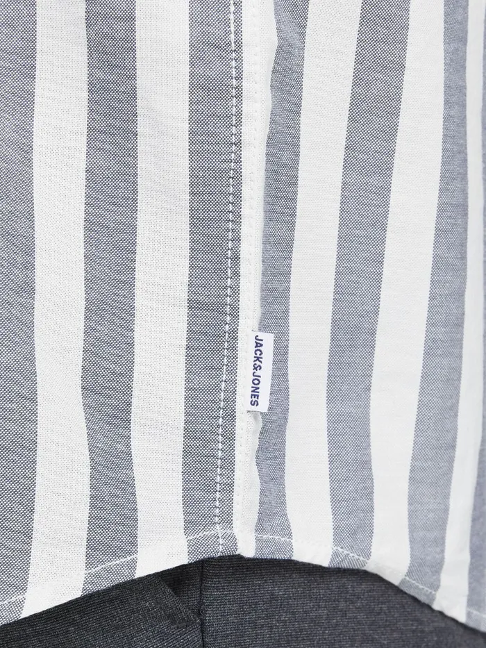 Shirts JACK and JONES Mens STRIPED PLUS SIZE SHORT SLEEVED SHIRT Blue Ensign Blue For Sale
