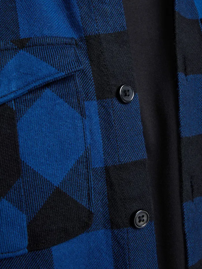 Shirts JACK and JONES Mens WOOL BLEND OVERSHIRT Blue Estate Blue Gift Ideas