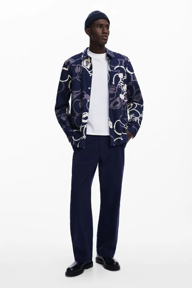 Shirts Men Desigual Mickey Shirt Blue