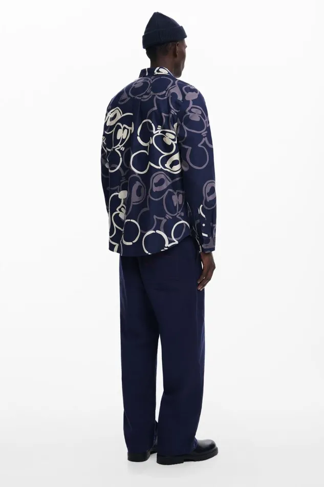 Shirts Men Desigual Mickey Shirt Blue
