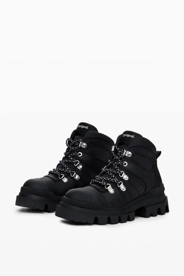 Shoes Women Desigual Track Boot Black