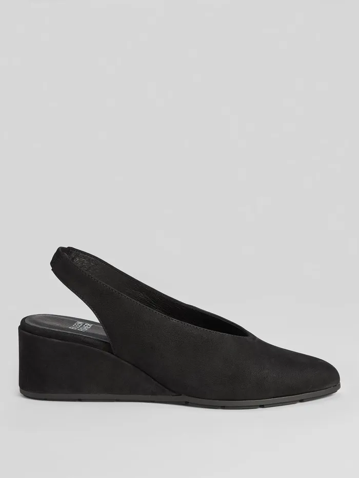 Shoes Women Eileen Fisher Devi Tumbled Nubuck LeatherSlingback Black