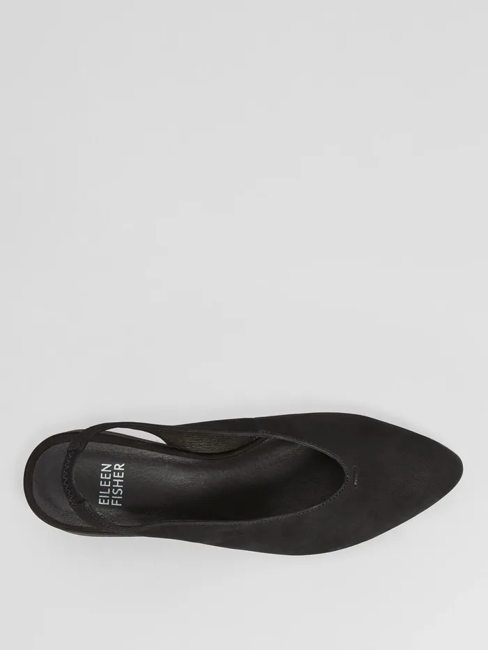 Shoes Women Eileen Fisher Devi Tumbled Nubuck LeatherSlingback Black