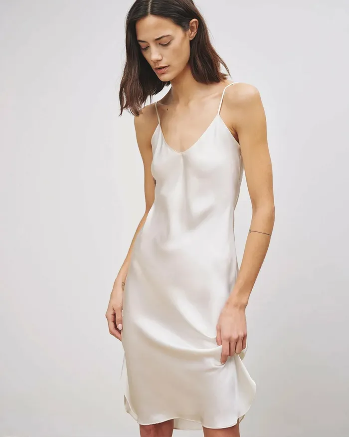 SHORT CAMI DRESS Ivory Women Nili Lotan Dresses and Skirts