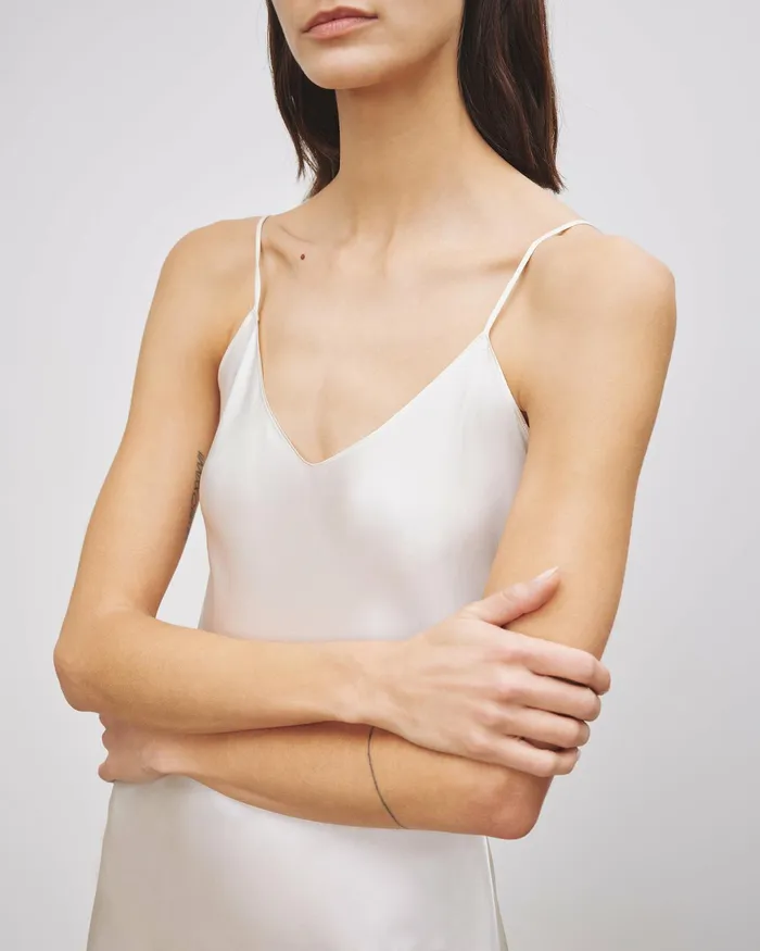 SHORT CAMI DRESS Ivory Women Nili Lotan Dresses and Skirts