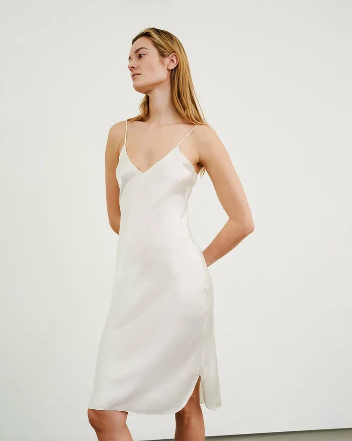 SHORT CAMI DRESS Ivory Women Nili Lotan Dresses and Skirts