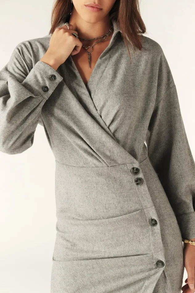 Short Dress Fastway Gray Women Baandsh Dresses
