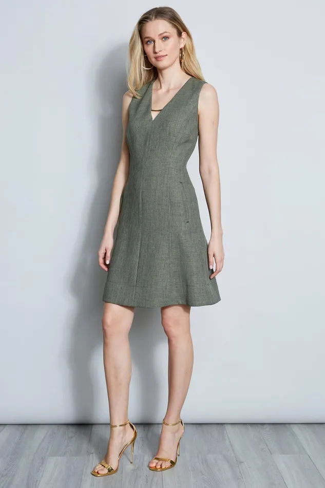 Short Dresses Women Elie Tahari Basketweave Bar Dress WILLOW GREEN