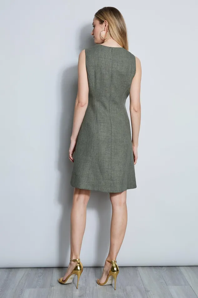 Short Dresses Women Elie Tahari Basketweave Bar Dress WILLOW GREEN