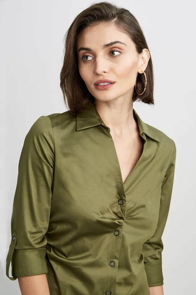 Short Sleeve Dresses Women Elie Tahari Skylar Dress Tuscan Olive