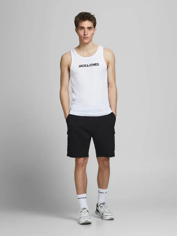 Shorts JACK and JONES Mens AIR CARGO SWEAT SHORTS Black Black On Sale