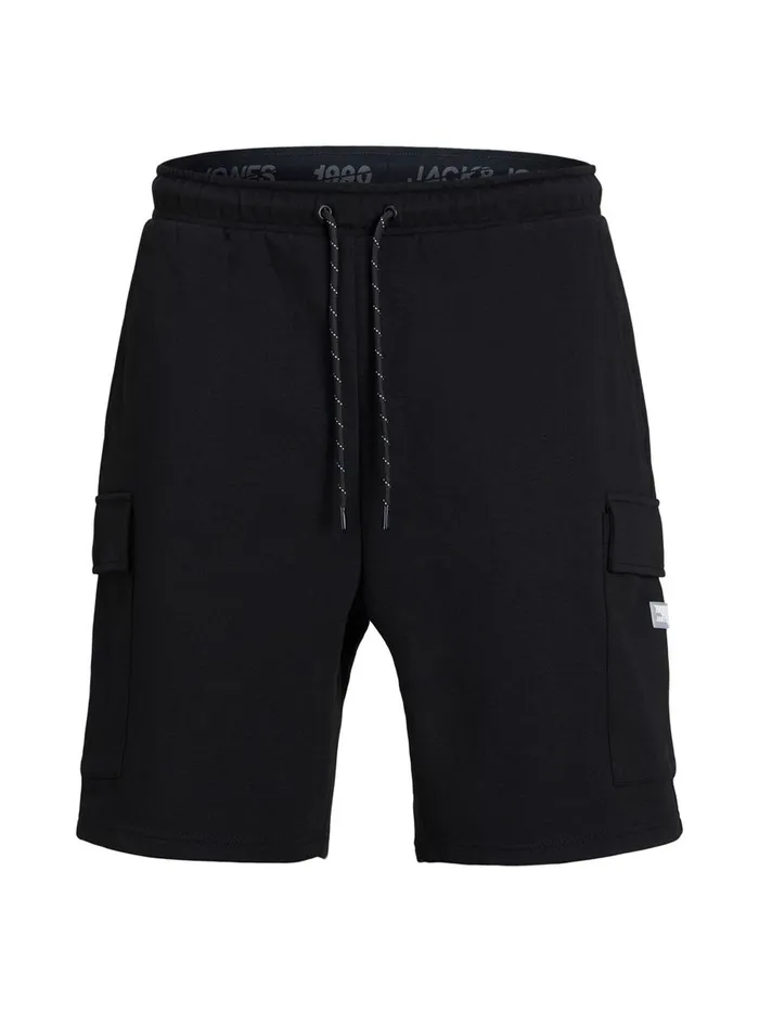 Shorts JACK and JONES Mens AIR CARGO SWEAT SHORTS Black Black On Sale