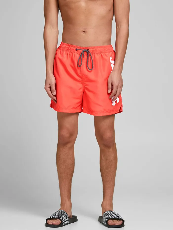 Shorts JACK and JONES Mens BALI AKMLOGO SWIM SHORTS Red Hot Coral Gift Ideas