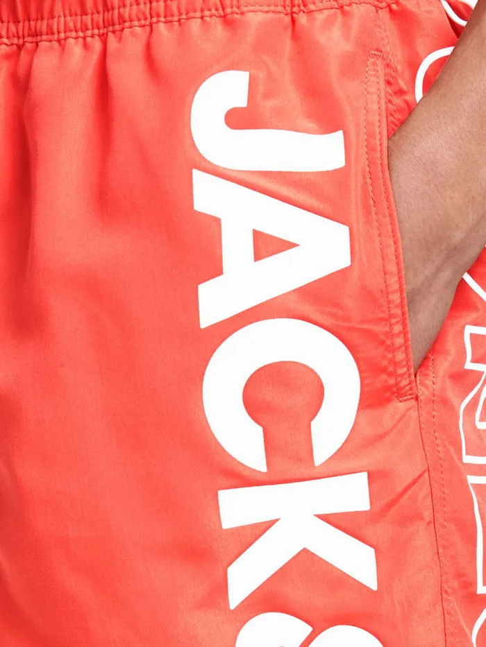 Shorts JACK and JONES Mens BALI AKMLOGO SWIM SHORTS Red Hot Coral Gift Ideas