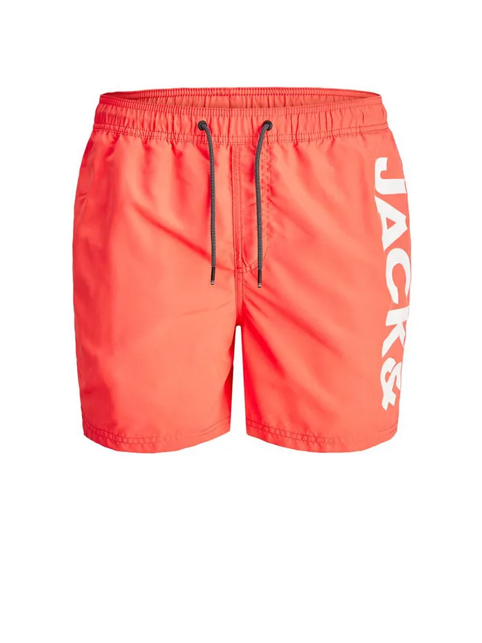 Shorts JACK and JONES Mens BALI AKMLOGO SWIM SHORTS Red Hot Coral Gift Ideas