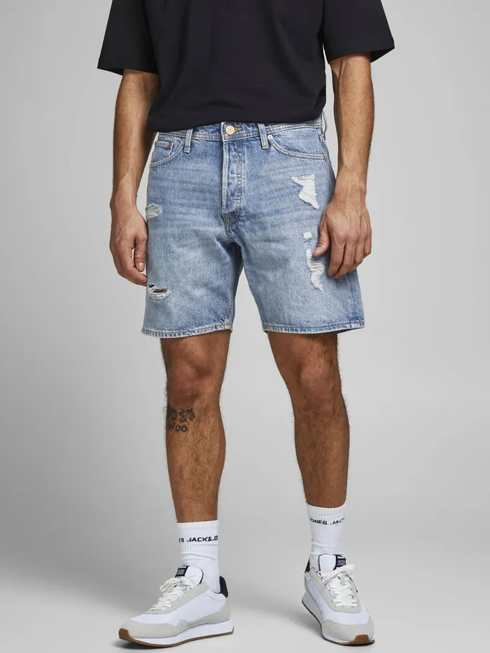 Shorts JACK and JONES Mens CHRIS ORIGINAL AM 764 DENIM SHORTS Blue Blue Denim Cheap On Sale Shorts JACK and JONES Mens CHRIS ORIGINAL AM 764 DENIM SHORTS Blue Blue Denim Cheap On Sale