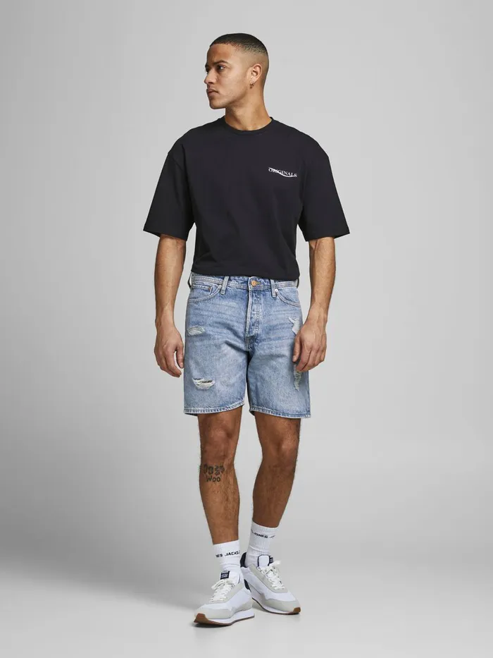 Shorts JACK and JONES Mens CHRIS ORIGINAL AM 764 DENIM SHORTS Blue Blue Denim Cheap On Sale