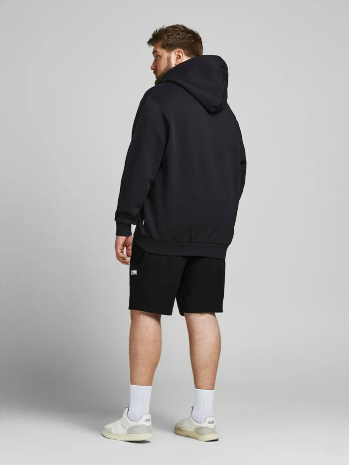 Shorts JACK and JONES Mens CLASSIC PLUS SIZE SWEAT SHORTS Black Black Cheap On Sale