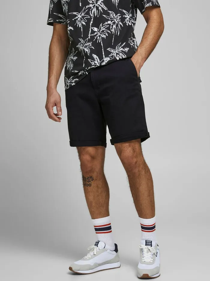 Shorts JACK and JONES Mens FRED JJ CHINO SHORTS Black Black On Sale