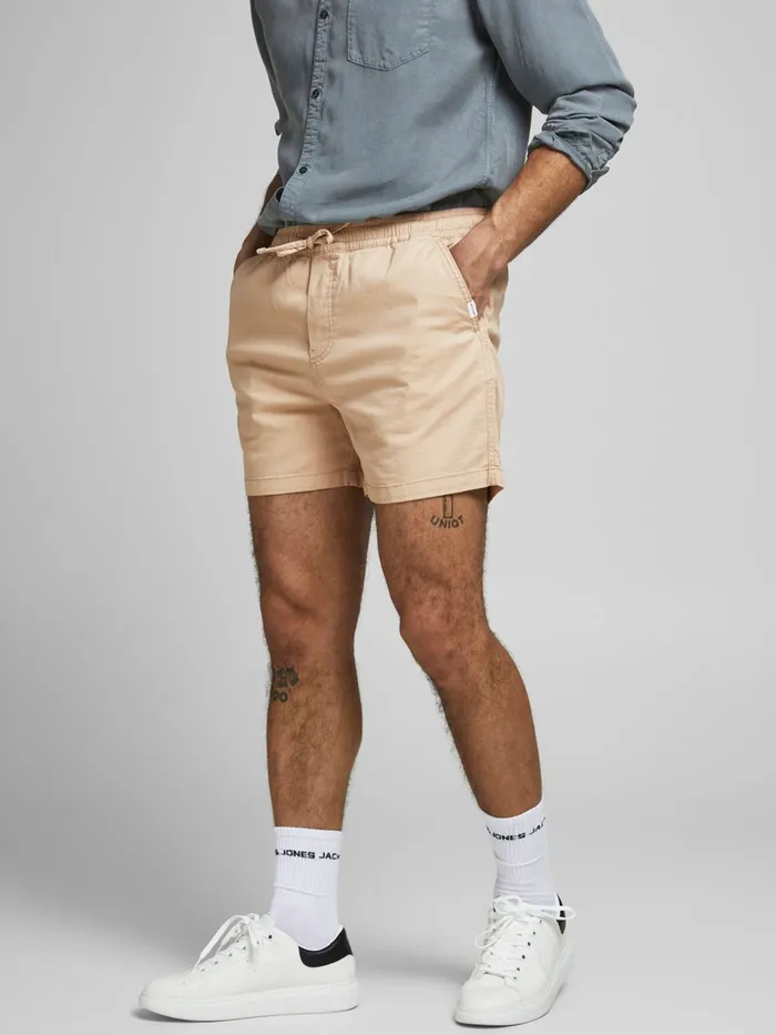 Shorts JACK and JONES Mens JOGGER SHORTS Beige White Pepper Casaul