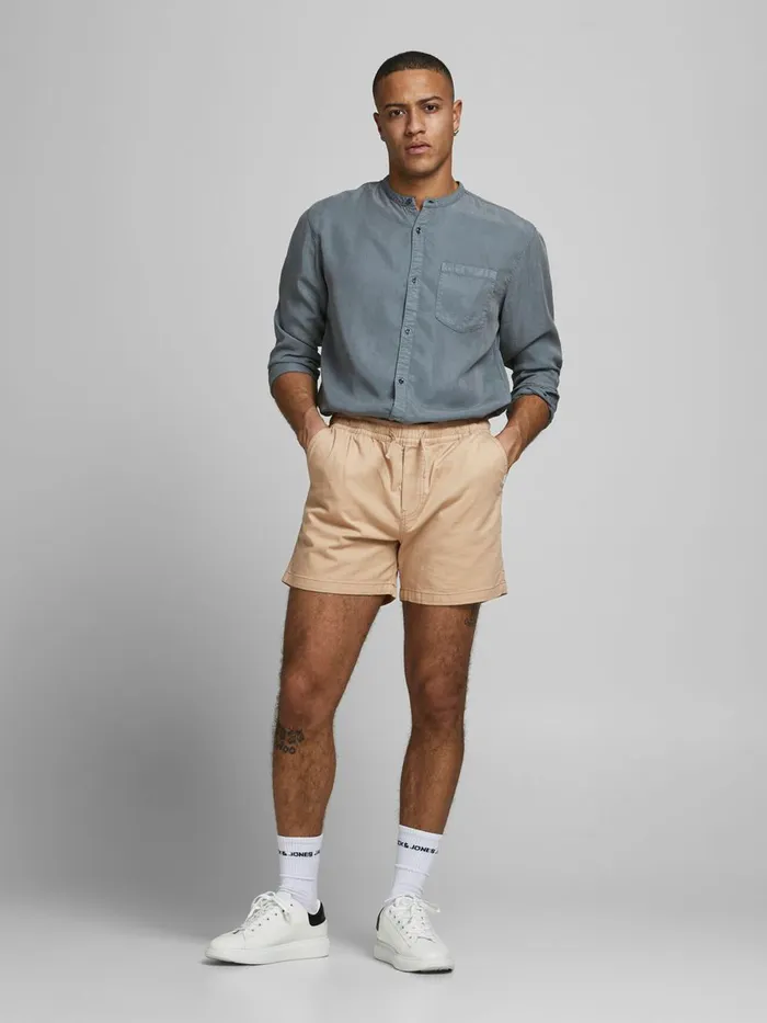 Shorts JACK and JONES Mens JOGGER SHORTS Beige White Pepper Casaul