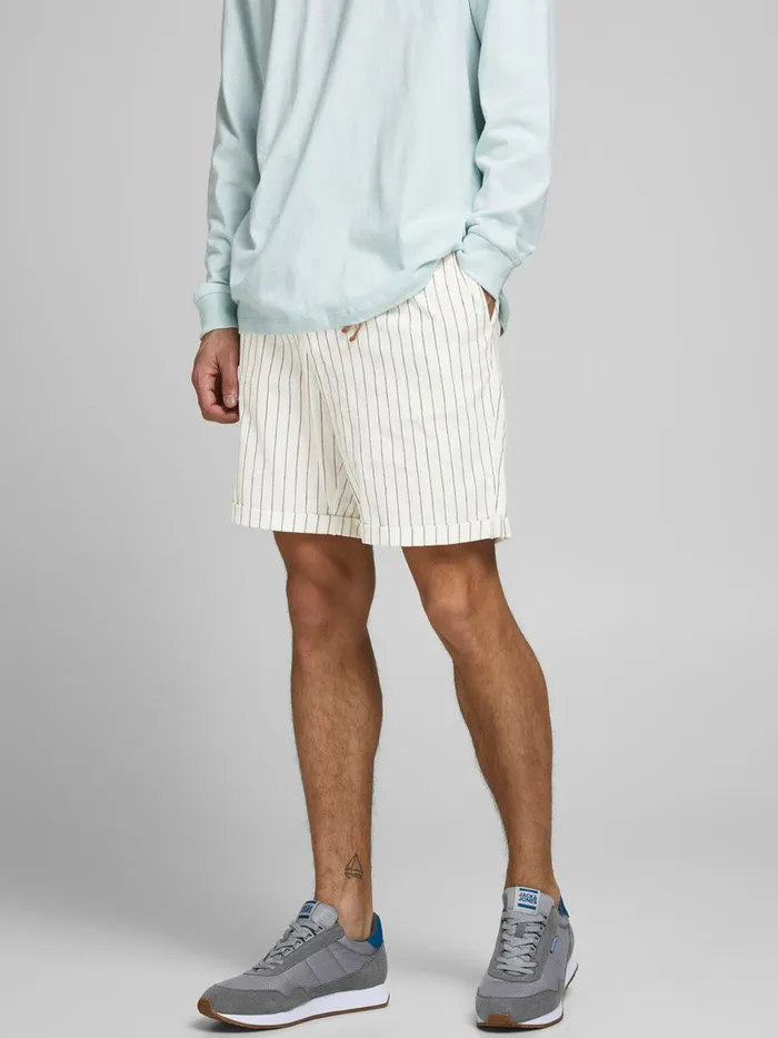 Shorts JACK and JONES Mens MILTON LINEN SHORTS White Ecru Gift for Friend