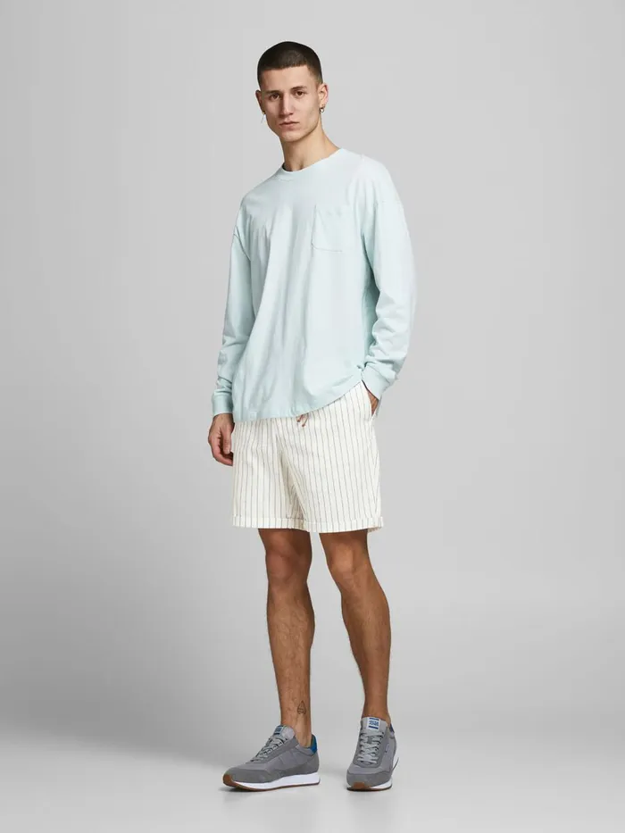 Shorts JACK and JONES Mens MILTON LINEN SHORTS White Ecru Gift for Friend