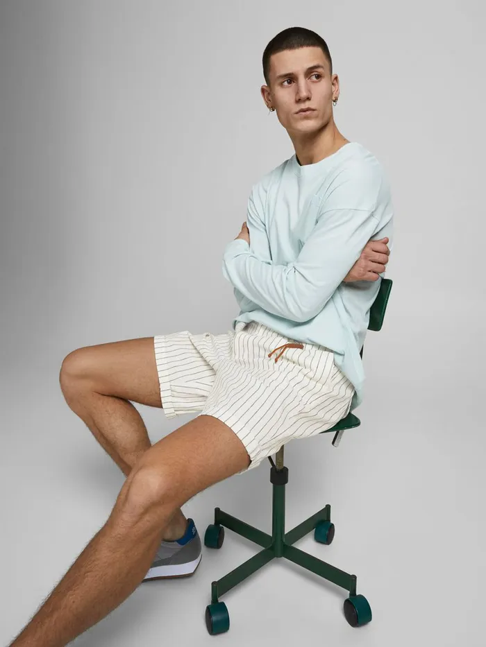 Shorts JACK and JONES Mens MILTON LINEN SHORTS White Ecru Gift for Friend