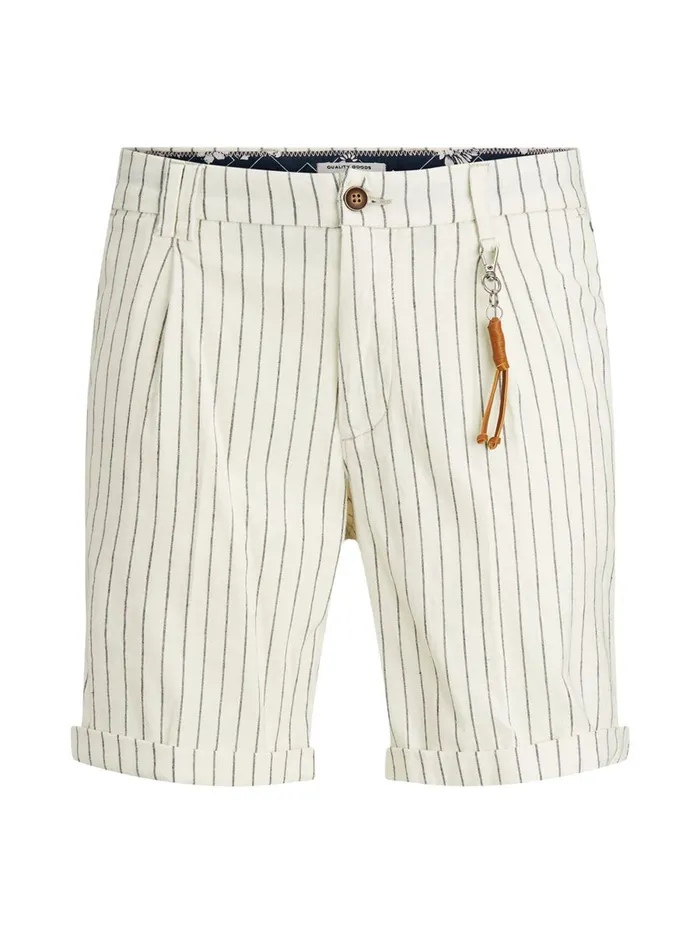 Shorts JACK and JONES Mens MILTON LINEN SHORTS White Ecru Gift for Friend