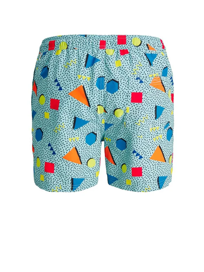 Shorts JACK and JONES Mens PRINTED RECYCLED POLYESTER SWIM SHORTS Blue Petit four Gift for Friend