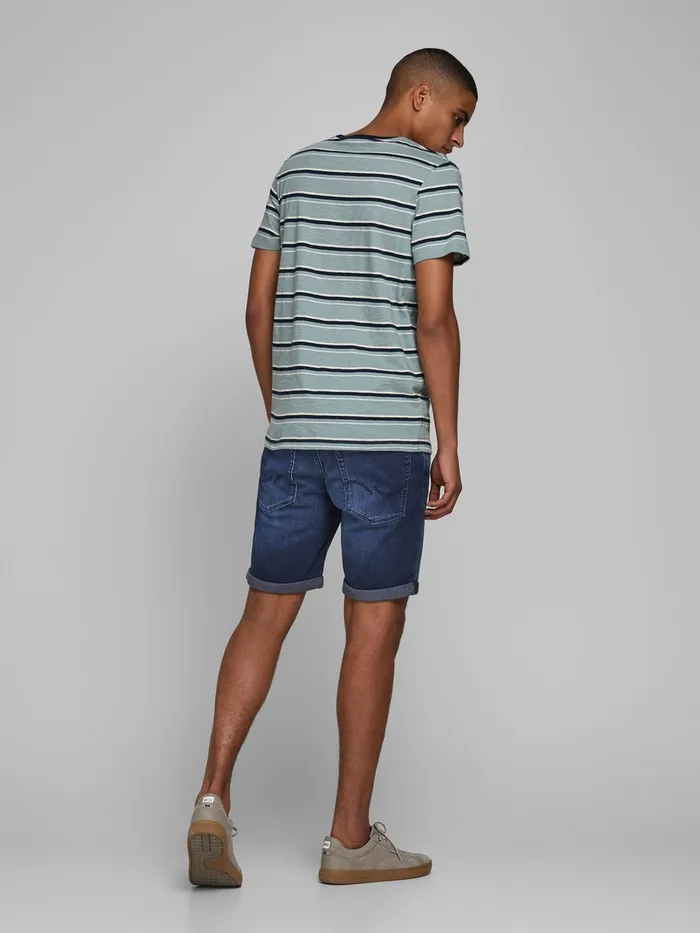 Shorts JACK and JONES Mens RICK ICON GE 011 INDIGO KNIT DENIM SHORTS Blue Blue Denim Gift 4 You