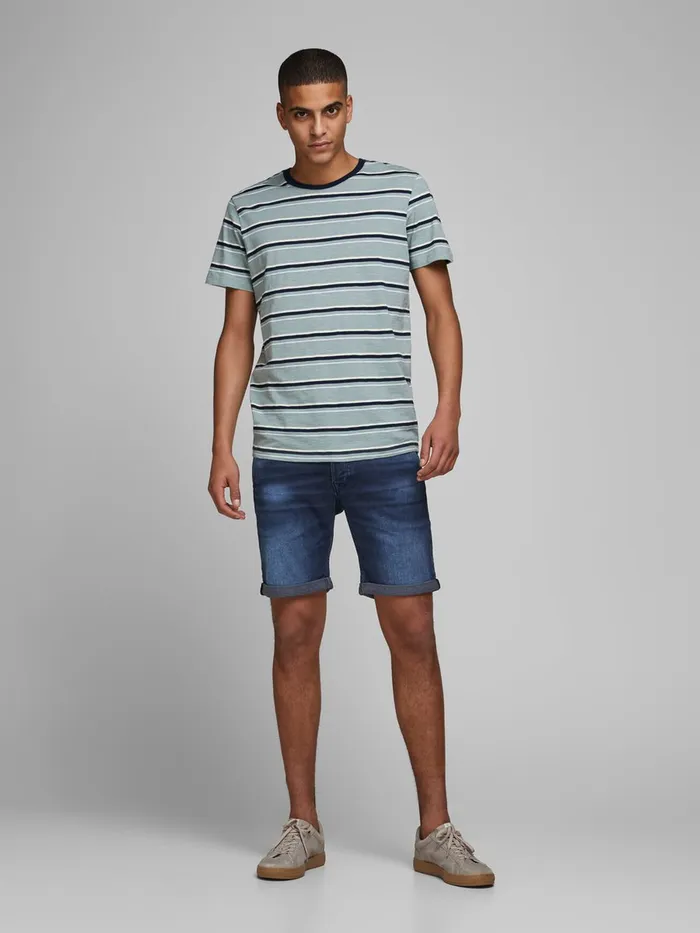 Shorts JACK and JONES Mens RICK ICON GE 011 INDIGO KNIT DENIM SHORTS Blue Blue Denim Gift 4 You