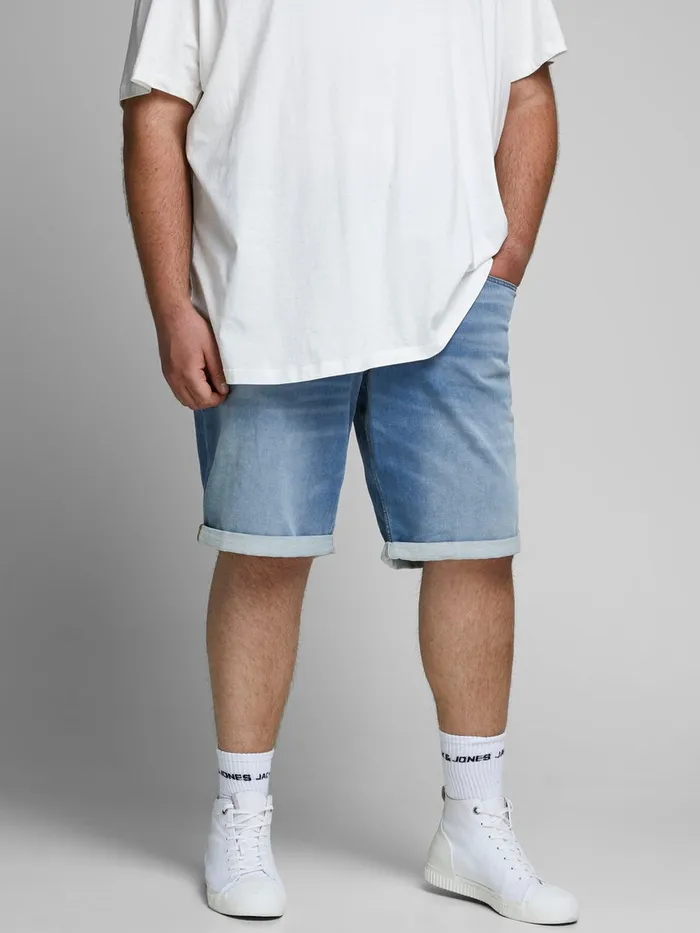 Shorts JACK and JONES Mens RICK ICON INDIGO KNIT PLUS SIZE DENIM SHORTS Blue Blue Denim Gift for Friend Shorts JACK and JONES Mens RICK ICON INDIGO KNIT PLUS SIZE DENIM SHORTS Blue Blue Denim Gift for Friend
