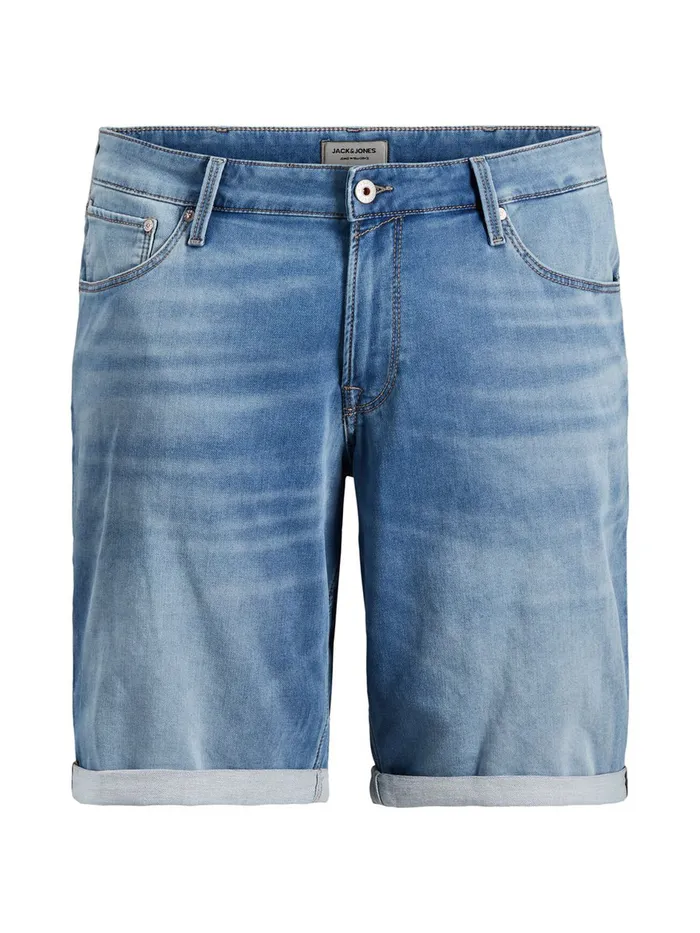 Shorts JACK and JONES Mens RICK ICON INDIGO KNIT PLUS SIZE DENIM SHORTS Blue Blue Denim Gift for Friend