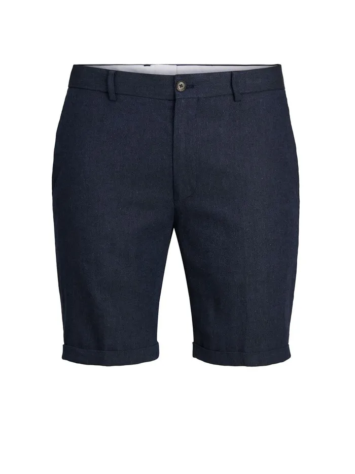 Shorts JACK and JONES Mens SLIM FIT LINEN BLEND CHINO SHORTS Blue Dark Navy Near Me