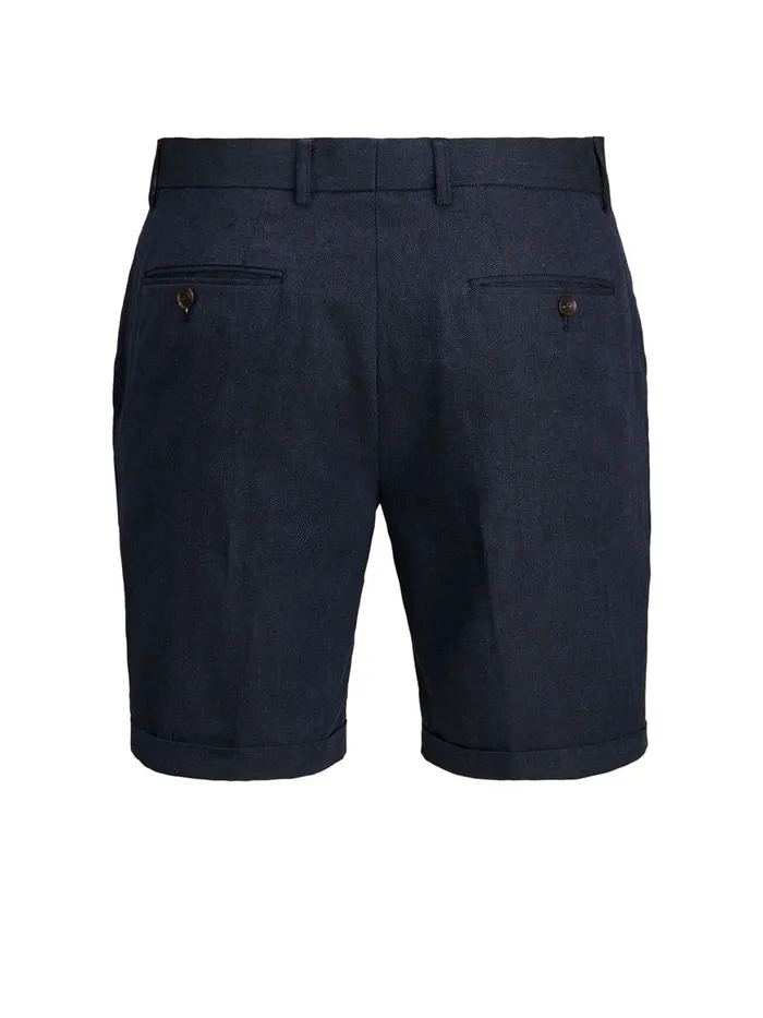 Shorts JACK and JONES Mens SLIM FIT LINEN BLEND CHINO SHORTS Blue Dark Navy Near Me