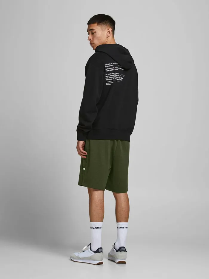 Shorts JACK and JONES Mens ZIP POCKET INTERLOCK SWEAT SHORTS Green Deep Lichen Green Near Me