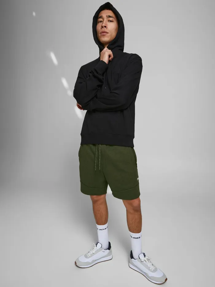 Shorts JACK and JONES Mens ZIP POCKET INTERLOCK SWEAT SHORTS Green Deep Lichen Green Near Me