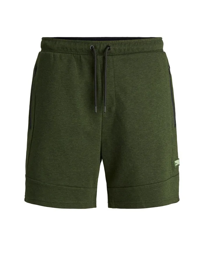 Shorts JACK and JONES Mens ZIP POCKET INTERLOCK SWEAT SHORTS Green Deep Lichen Green Near Me