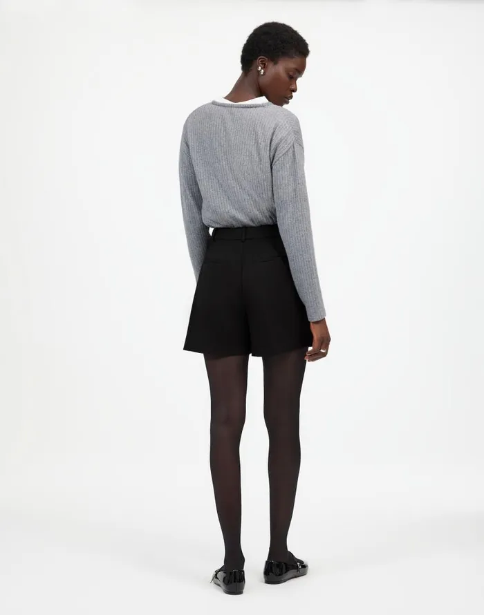 Shorts Women Madewell Easy Pleated Trouser Shorts True Black