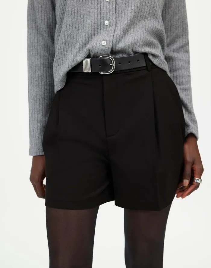 Shorts Women Madewell Easy Pleated Trouser Shorts True Black